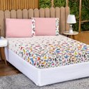 Ver imagem 1 de Jogo de Lençol Casal Queen 3 Peças 100% Algodão Borboletas