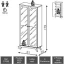 Ver imagem 3 de Sapateira 2 Portas Espelhadas 5 Prateleiras Retrô Dalla Costa