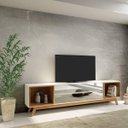 Ver imagem 1 de Rack para TV até 55 Polegadas 2 Gavetas Espelhadas e Nichos 220cm Retrô Dalla Costa