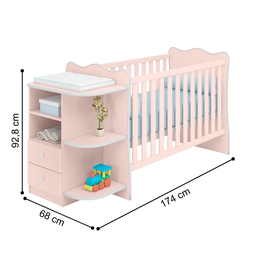 Conjunto Quarto Infantil Completo Chester Rosa Acetinado - 4