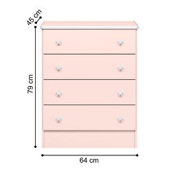 Conjunto Quarto Infantil Completo Chester Rosa Acetinado - 3