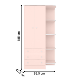 Conjunto Quarto Infantil Completo Chester Rosa Acetinado - 2