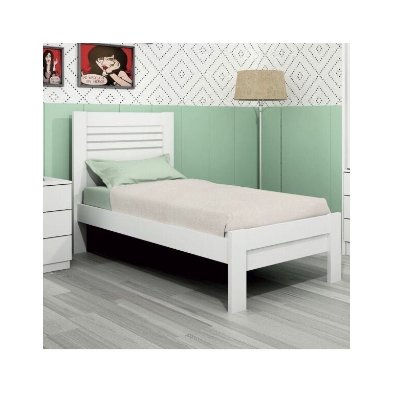 Cama Solteiro Cabeceira com Detalhes Safira