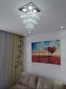 Ver imagem 3 de Lustre para Sala , Quarto,hall com 30cm de Altura, Base de Inox 30x30cm Cristais Legítimos K9
