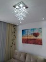 Ver imagem 2 de Lustre de Cristal para Sala,quarto com 50cm de Altura Base de Inox Espelhado 30x30cm