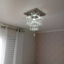 Ver imagem 4 de Lustre de Cristal para Sala,quarto com 50cm de Altura Base de Inox Espelhado 30x30cm