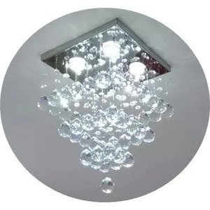 Lustre de Cristal para Sala,quarto com 50cm de Altura Base de Inox Espelhado 30x30cm
