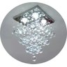 Lustre de Cristal para Sala,quarto com 50cm de Altura Base de Inox Espelhado 30x30cm - 1