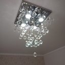 Ver imagem 3 de Lustre de Cristal para Sala,quarto com 50cm de Altura Base de Inox Espelhado 30x30cm