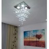 Lustre de Cristal para Sala , Quarto com 40 Cm de Altura , Base de Inox Espelhado 30x30 Cm - 3
