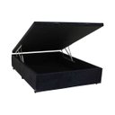Ver imagem 1 de Cama Box Casal com Baú Sonnoforte Luxo Suede Preto com Pistão - 138x188