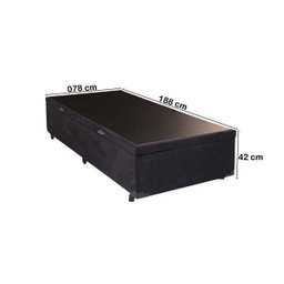 Cama Box Solteiro com Baú Sonnoforte Luxo Suede Preto com Pistão - 078x188 - 3