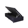 Cama Box Solteiro com Baú Sonnoforte Luxo Suede Preto com Pistão - 078x188 - 1