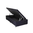 Ver imagem 1 de Cama Box Solteiro com Baú Sonnoforte Luxo Suede Preto com Pistão - 88x188
