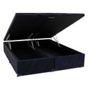 Ver imagem 1 de Cama Box com Baú King Size Sonnoforte Luxo Suede Preto com Pistão - 178x198