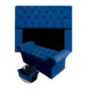 Ver imagem 1 de Kit Cabeceira Mirage + Calçadeira Baú Veneza King Size 195cm Suede - Ecotec Decor:Azul Marinho