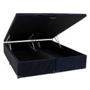 Ver imagem 1 de Cama Box Queen Size com Baú Sonnoforte Luxo Suede Preto com Pistão - 158x198