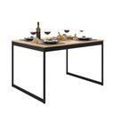 Ver imagem 1 de Mesa de Jantar Tolix 120cm Lamina com Preto Estilo Industrial Madeira e Aço Preta