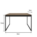 Ver imagem 2 de Mesa de Jantar Tolix 120cm Lamina com Preto Estilo Industrial Madeira e Aço Preta