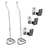 Suporte Home Theater c/ 3 Suporte Parede + 2 Pedestais Caixa Acústica Som Conjunto Universal Cinza - 1