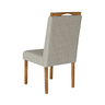 Cadeira Viena Madeira Maciça 43x97x48cm Estofada Tecido Linho Cinza C/ Encosto - 2