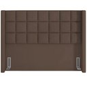 Ver imagem 4 de Kit Cabeceira Cama Box Casal 140 Cm Paris com Puff Recamier Itália Veludo Marrom - Lyam Decor
