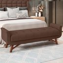 Ver imagem 3 de Kit Cabeceira Cama Box Casal 140 Cm Paris com Puff Recamier Itália Veludo Marrom - Lyam Decor