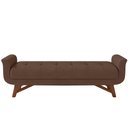 Ver imagem 5 de Kit Cabeceira Cama Box Casal 140 Cm Paris com Puff Recamier Itália Veludo Marrom - Lyam Decor