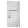 Porta de Alumínio Lambril 210 x 90 Linha 25 Premium com Visor, Friso e Puxador - Esquerda - 1