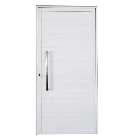 Porta de Alumínio Lambril 210 x 80 Linha 25 Premium com Puxador - Esquerda