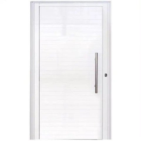 Porta Pivotante de Alumínio Branco 210 x 90 Linha 25 com Puxador - Direita
