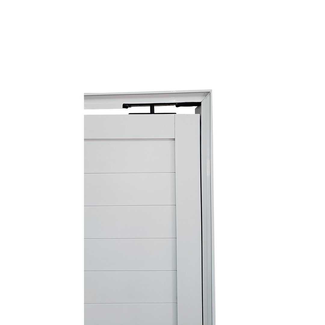 Porta Pivotante de Alumínio Branco 210 x 100 Linha 25 com Friso - Esquerda - 4