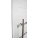 Ver imagem 3 de Porta Pivotante de Alumínio Branco 210 X 100 Linha 25 com Puxador, Friso e Visor - Esquerda