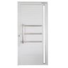 Porta Pivotante de Alumínio Branco 210 X 100 Linha 25 com Puxador, Friso e Visor - Esquerda - 1