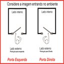 Ver imagem 2 de Porta Pivotante de Alumínio Branco 210 X 100 Linha 25 com Puxador, Friso e Visor - Esquerda