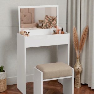 Penteadeira Branca Espelho Gavetas Quarto