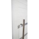 Ver imagem 3 de Porta Pivotante de Alumínio Branco 210 x 120 Linha 25 com Puxador, Friso e Visor - Esquerda