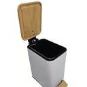 Ver imagem 4 de Lixeira Retangular C/ Pedal e Tampa de Bambu Branca 5l - Paramount