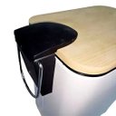 Ver imagem 3 de Lixeira Retangular C/ Pedal e Tampa de Bambu Branca 5l - Paramount