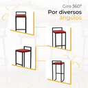 Ver imagem 5 de Kit 5 Banqueta Quadrada Preta para Balcão Ilha Cozinha Gourmet Bancada Piscina Bares Àrea de Lazer