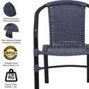 Ver imagem 3 de Jogo 4 Cadeiras Floripa e Mesa com Tampo Ripado em Alumínio - Piscina, Área, Jardim