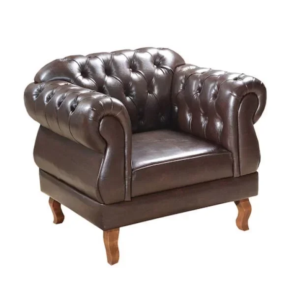 Poltrona Chesterfield Elizabeth - Courino café
