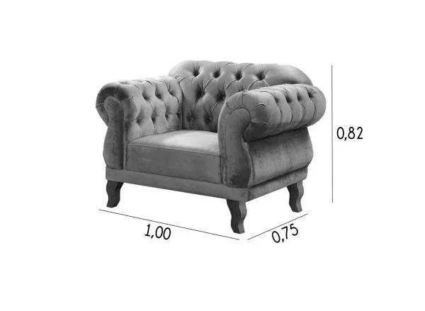 Ver imagem 2 de Poltrona Chesterfield Elizabeth - Courino café