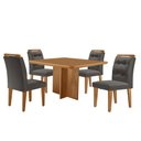 Ver imagem 2 de Mesa de Jantar Olímpia 90cm Mdf Canto Copo e com 4 Cadeiras Carol
