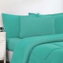 Ver imagem 2 de Kit Edredom + Jogo de Lençol 100% Algodão Gran Moratta 6 Peças Queen Verde Jade-verde Jade
