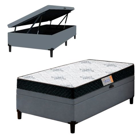 Conjunto Box Baú Solteiro Itaflex e Colchão Espuma Supreme D33 Gazin