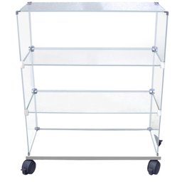Balcão de Vidro Vitrine Modulado Caixa Mdf Branco 0,80 X 1,00 X 0,30 - 2