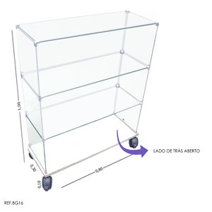 Balcão de Vidro Vitrine Modulado Caixa Mdf Branco 0,80 X 1,00 X 0,30
