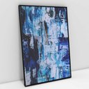 Ver imagem 1 de Quadro Decorativo em Canvas Abstrato Mesclado Azul TaColado Moldura Flutuante 4,5cm Preta 120 x 80cm
