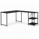 Ver imagem 2 de Mesa em L com Prateleira Office em MDF Estilo Insdustrial Klm Store